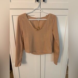 Moral Fiber Tan Long Sleeve Top